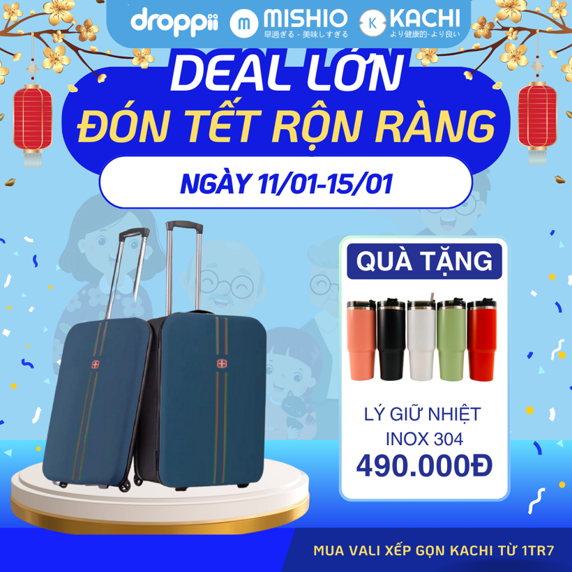 Vali du lịch xếp gọn tiết kiệm không gian Kachi MK355 size 20